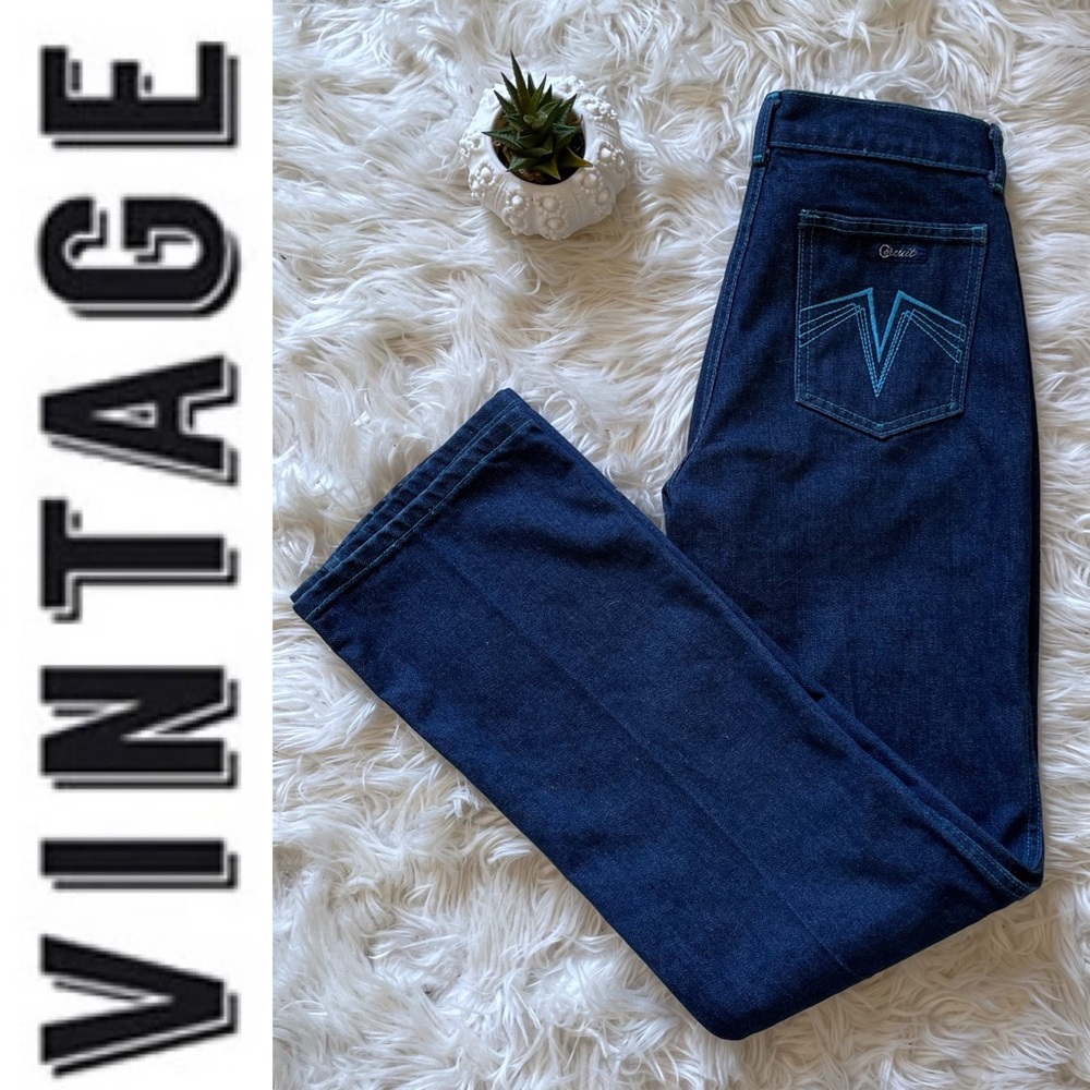 Vintage 1970s/80s dark blue denim high waisted pants